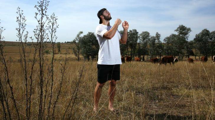 Family roots: Tigers fullback James Tedesco at home on his family's farm at Menangle in Sydney. Photo: Kirk Gilmour