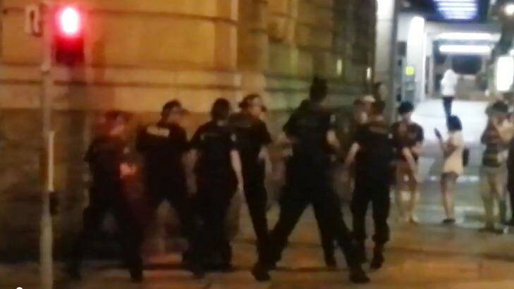 Queensland police bust out the Nutbush on a street corner during the Brisbane G20. Photo: YouTube