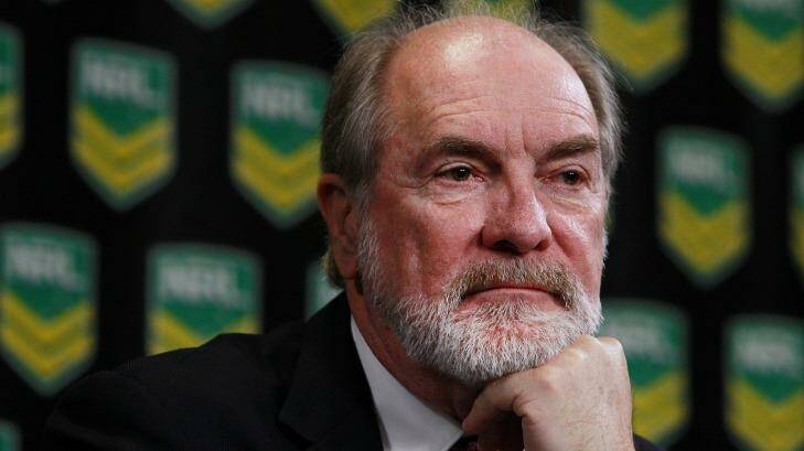 Taking questions: ARL chairman John Grant faces the media on Friday. Photo: Lisa Maree Williams