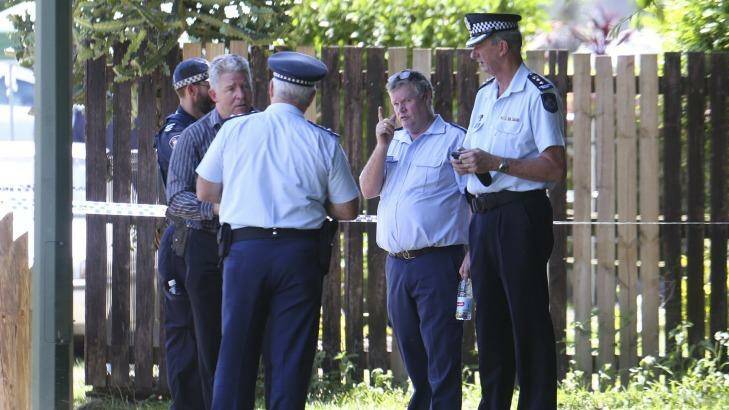 Police at the scene in Murray St Manoora in Cairns where the mutliple stabbing occured.  Photo: Dominic Chaplin