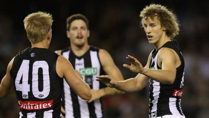 Mayne had a quiet, getting-to-know-you run in the Magpies first pre-season match. Photo: Robert Cianflone