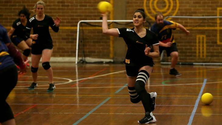 Amber Darwinkel, captain of the Australian women's dodgeball team ...  Photo: Pat Scala