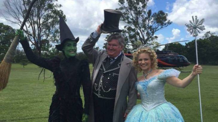 Wicked stars Jemma Rix, Simon Gallagher and Suzie Mathers arrive at Balmoral State High to promote their Brisbane season. Photo: Supplied