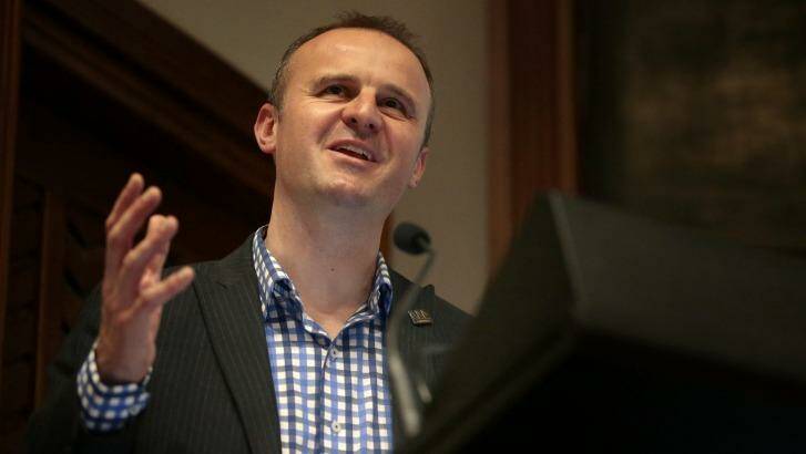 Chief Minister Andrew Barr has brought back Bob Hawke's famous "bum" comment. Photo: Jeffrey Chan