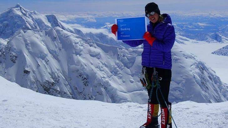 Dr Maria Strydom on a recent climb of Denali in Alaska, the highest peak in North America Photo: Monash University