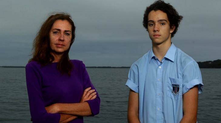 Nicole Charlesworth and her son Nick, who is a student at Toronto High School. Photo: Jonathan Carroll 