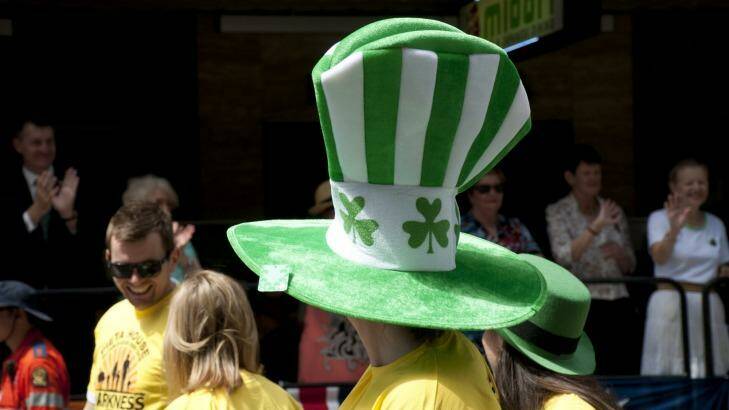 Revellers join the St Patrick's Day Parade in Brisbane. Photo: Robert Shakespeare