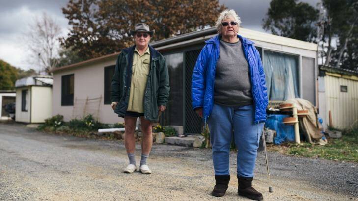 Canberra South Motor Park residents  Bruce Best and Kaye Saunders are concerned about their future tenancies. Photo: Rohan Thomson