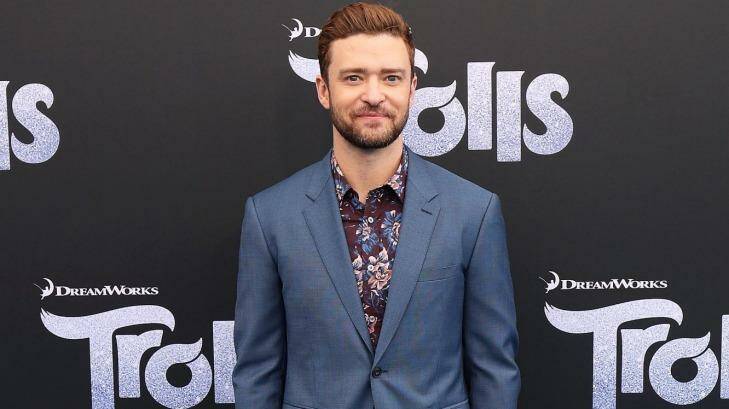 Justin Timberlake at the Australian premiere of his new film, the Dreamworks animation, Trolls. Photo: Brendon Thorne