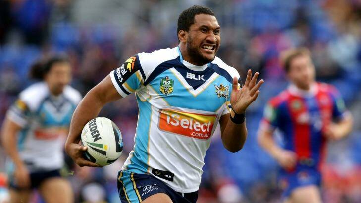 Gold Coast Titans winger Kalifa Faifai Loa has been served notice to appear in court over drug charges. Photo: Jonathan Carroll