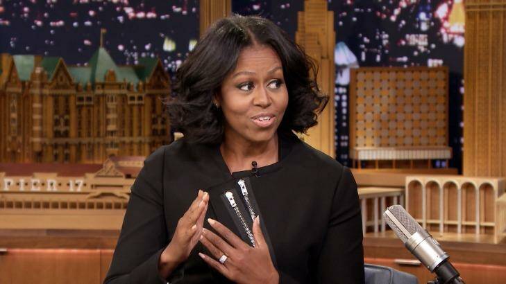 Michelle Obama says goodbye to the White House - and a potential 2020 POTUS run - on Jimmy Fallon's late night show.  Photo: NBC