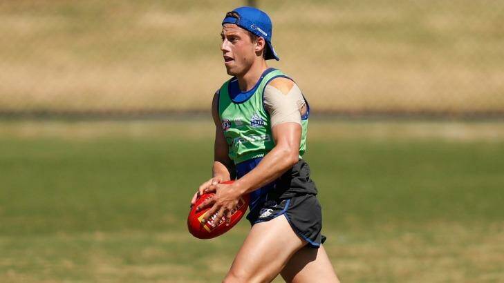 New Roo Nathan Hrovat is showing good signs at Arden Street. Photo: AFL Media/Getty Images