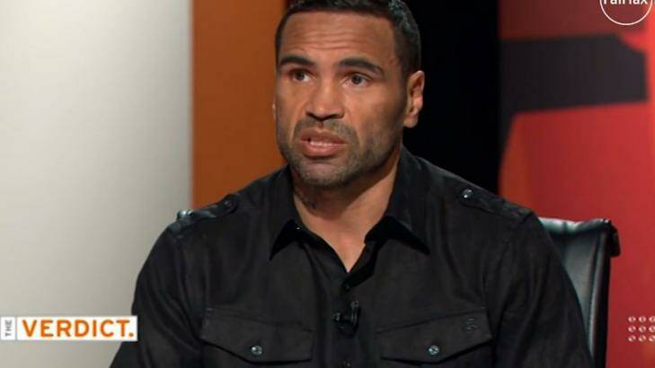 Anthony Mundine appears on The Verdict. Photo: Channel Nine