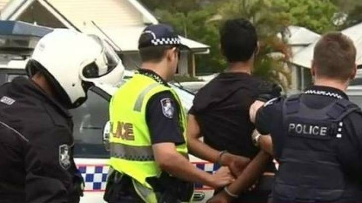 A teenager is arrested after a police chase through Ipswich. Photo: Nine News
