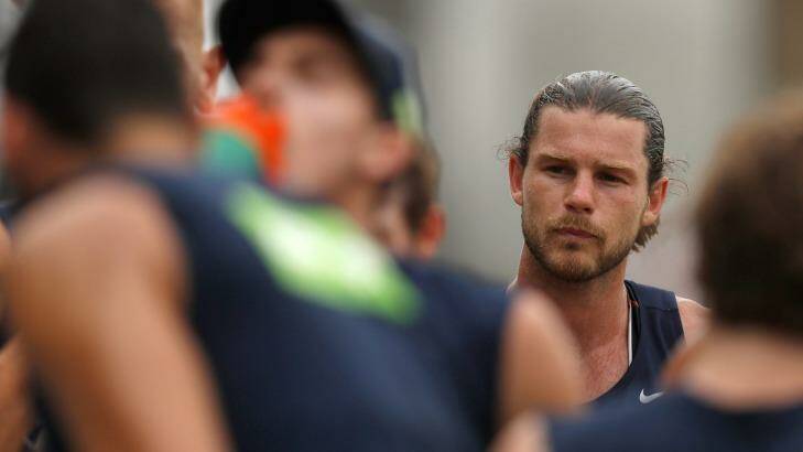 Bryce Gibbs takes part in a Blues training session at Southport. Photo: Michael Willson/AFL Media
