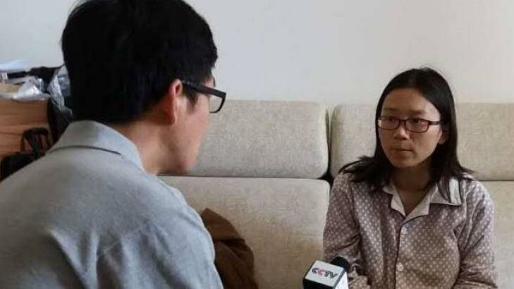 Wife of Lei Yang speaking to the media after the case went viral. Photo: Supplied