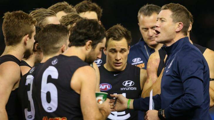 Carlton caretaker coachJohn Barker will have a battle on his hands to retain the job. Photo: Getty-Images