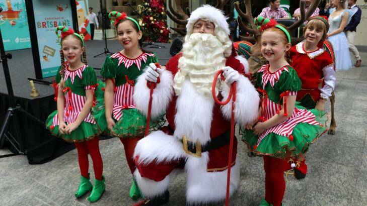 Santa Claus, his reindeer and elves helped launch Brisbane's festive season. Photo: Brisbane City Council