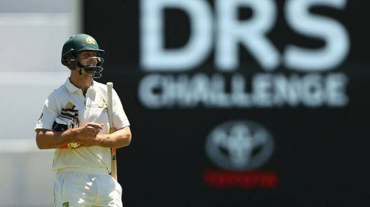 Contentious exit: Questions are still being asked about Mitch Marsh's dismissal in Perth. Photo: Cricket Australia