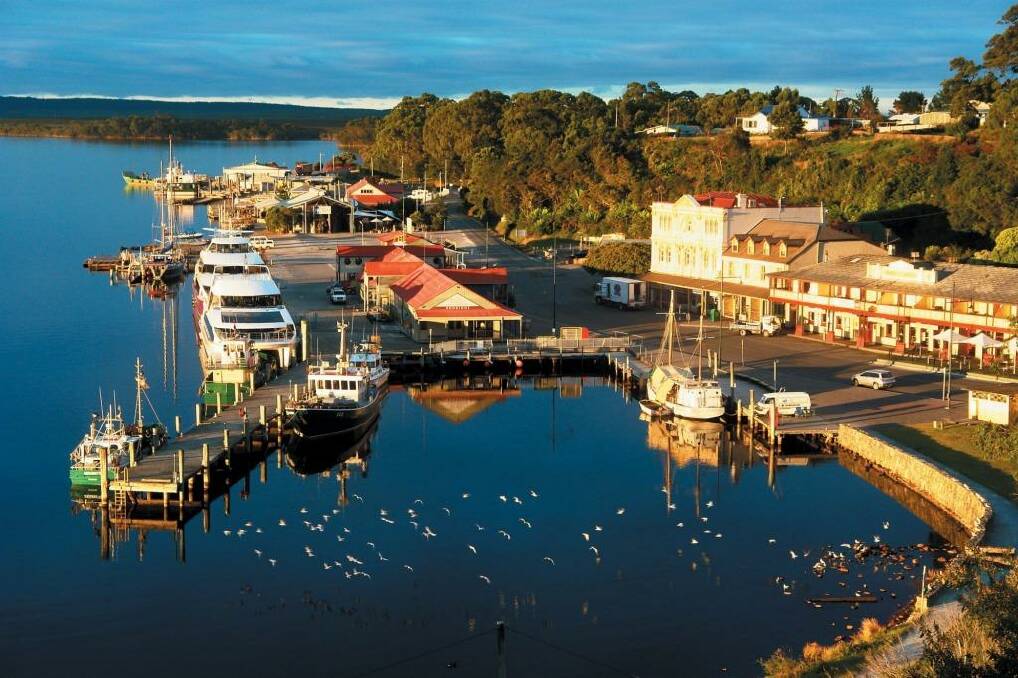 Strahan village and waterfront. Photo: Tourism Tasmania & Dan Fellow