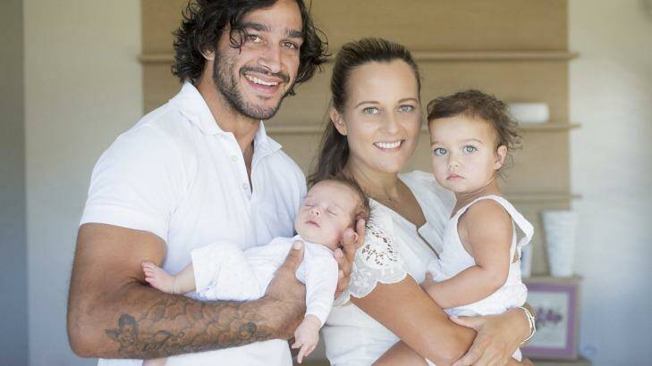 Happy families: Thurston pictured with his partner Samantha Lynch and his daughters Charlie and Frankie. Photo: Supplied