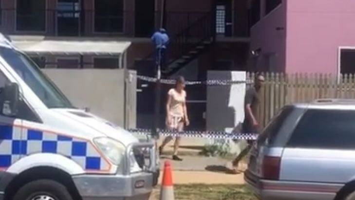 Home Hill Backpackers was taped off by police on Wednesday. Photo: Seven News Townsville