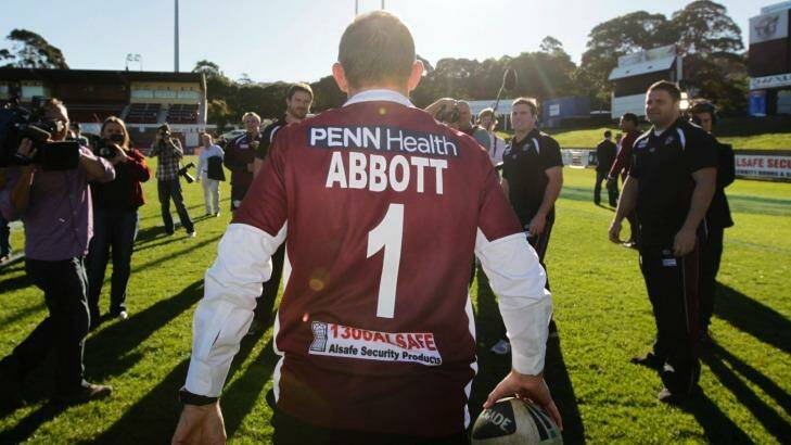 League man: Tony Abbott at Brookvale Oval. Photo: Glen McCurtayne