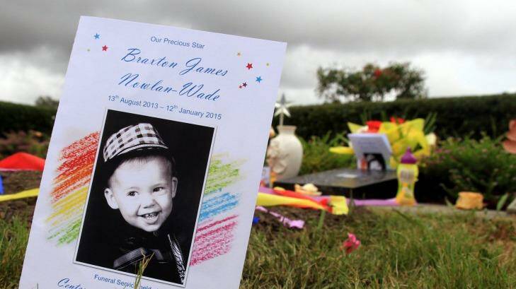 Family and friends said goodbye to Braxton at the Centenary Memorial Gardens, west of Brisbane. Photo: Jorge Branco
