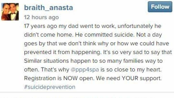 Anasta's Instagram post. Photo: Instagram.com/braith_anasta