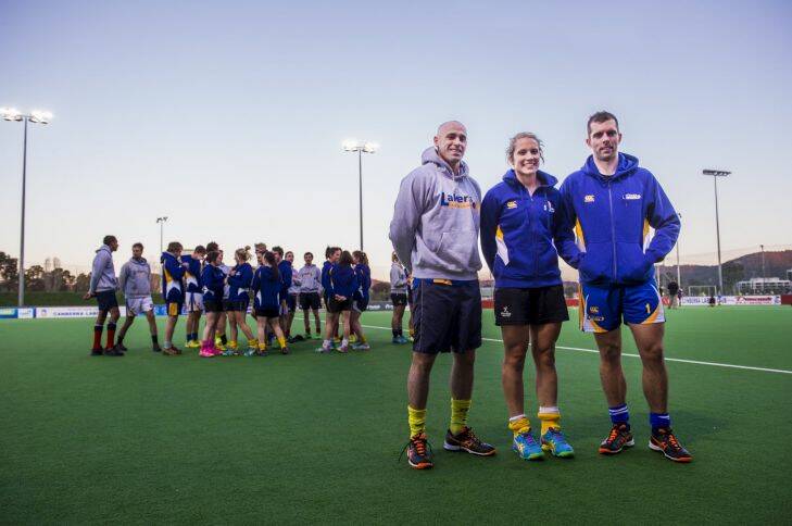 Sport
Australian and Canberra representatives Glen Turner, Edwina Bone, and Andrew Charters, with the rest of the Canberra Lakers and Canberra Labor Club Strikers ahead of their departure to compete in the the Australian Hockey League.
Filed: Wednesday, 1 October 2014 7:52:07 pm 
Photo by Rohan Thomson, The Canberra Times

rt141001hockey-2601.jpg