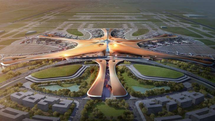 The six-pier radial concept will help improve the functionality at Beijing International Airport's new Terminal 1. Photo: Methanoia/Zaha Hadid Architects