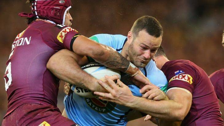 Pecs appeal: Boyd Cordner feared he may miss State of Origin after suffering a pectoral injury in pre-season.
 Photo: Quinn Rooney