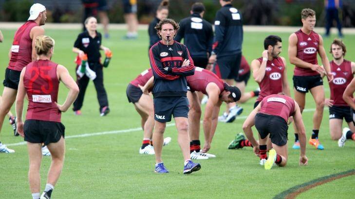 Essendon coach James Hird during the club's unofficial practice match against Williamstown on March 6. Williamstown returned to Tullamarine the next Friday. Photo: Pat Scala