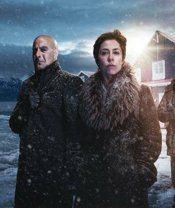 <i>Fortitude</i>: from left - Stanley Tucci, Sofie Grabol and Christopher Eccleston.