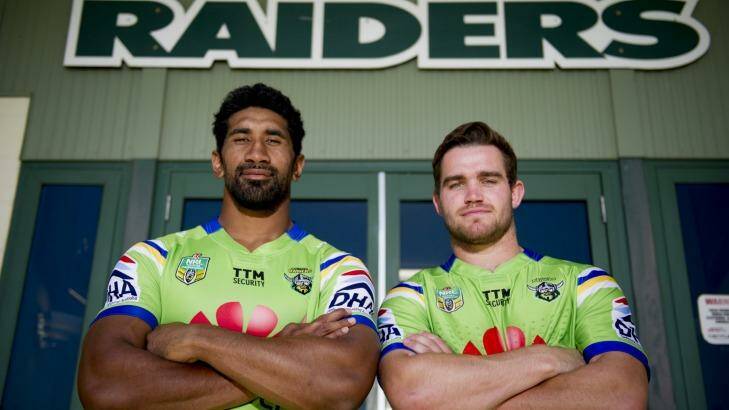 Sia Soliola and Adam Clydsdale on Thursday. Photo: Jay Cronan