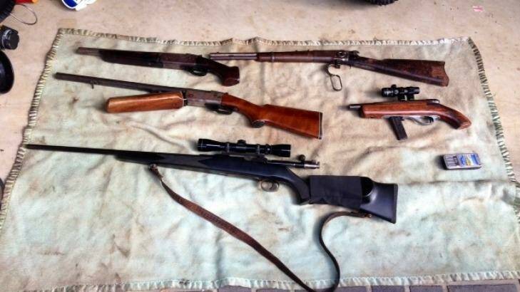 Weapons seized at the Thornlands home. Photo: Queensland Police Service