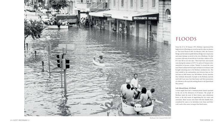 The book also covers major events in the state's history, including the 1974 floods. Photo: The Royal Historical Society Brisbane
