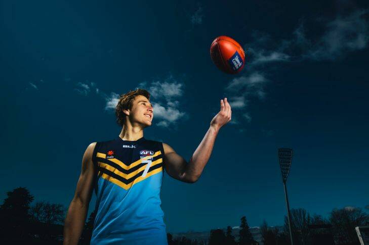 Portrait of Sam Fisher who has been selected to play in this year's draft combine.