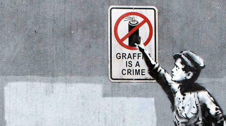 Brisbane City Council would not think twice about removing Banksy murals, such as this one in New York. Photo: Madman