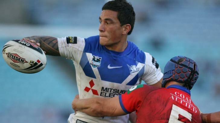 Back in blue: Sonny Bill Williams was named in the Bulldogs' team of the decade despite his controversial departure. Photo: Steve Christo