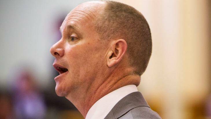 Premier Campbell Newman speaking in parliament this week. Photo: Glenn Hunt