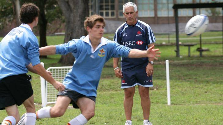 Joe Barakat watches pupils from Hurlstone Agricultural High School during his time with the Waratahs. Photo: Lee Besford