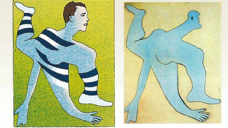 Joel Selwood and Pablo Picasso's <em>Blue Acrobat</em>.