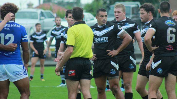 Good to be back: Richie Fa’aoso (centre) was delighted to turn out for Wentworthville on Saturday. Photo: Supplied