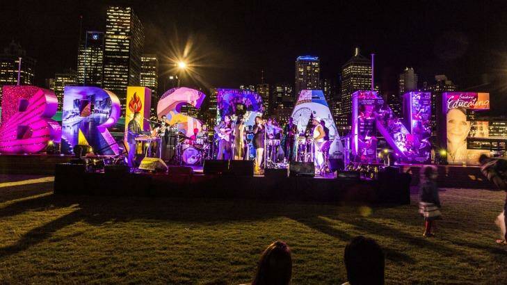 The Brisbane sign at South Bank during the G20 cultural celebrations. Photo: Glenn Hunt