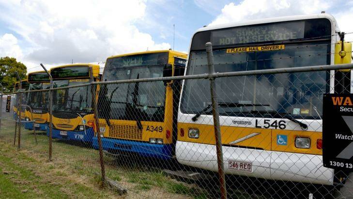 Buses at the Brisbane City Council Virginia depot. Photo: Michelle Smith