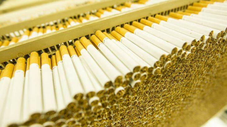 British American plant in East Gardens Sydney produce 93,000,000 cigarettes a week. Photo: Nic Walker