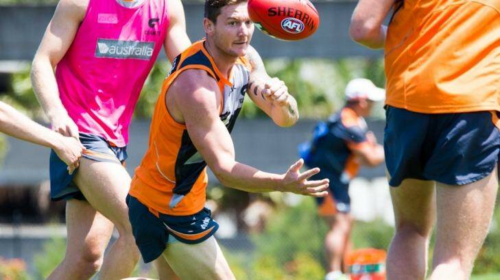Daniel Lloyd in action with the GWS Giants Photo: Craig Abercrombie
