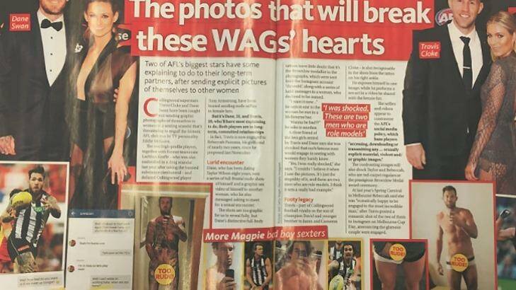 Woman's Day claims the players sent naked 'selfies' to other women.