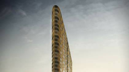 An artist's impression of a new development planned for Brisbane's Fortitude Valley. The building was inspired by New York's Flatiron building. Photo: Supplied